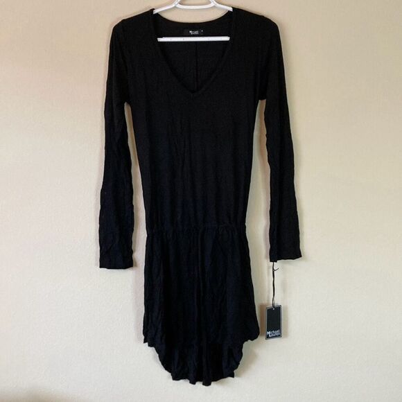 Michael Lauren Dresses & Skirts - Michael Lauren ML-8079-RSN Noel L/S V Neck Dress w/Drawstring Size M Black (H11)
